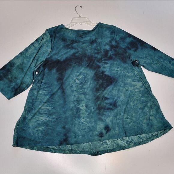 NEW 2X CATHERINE'S GREEN BLACK SEQUIN 3/4 SLEEVE HOLIDAY TUNIC TOP 22 24 NWT - Picture 9 of 11